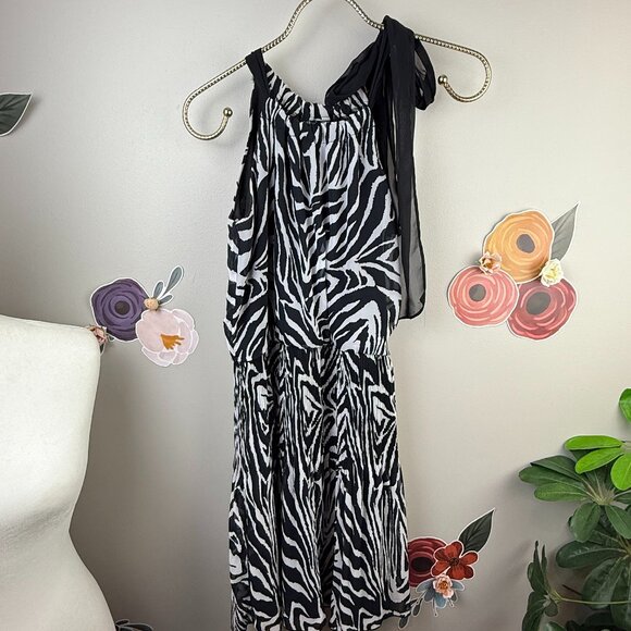 B Darlin Zebra Print Tied Mini Dress - Size - Juniors 7/8 - Picture 1 of 5